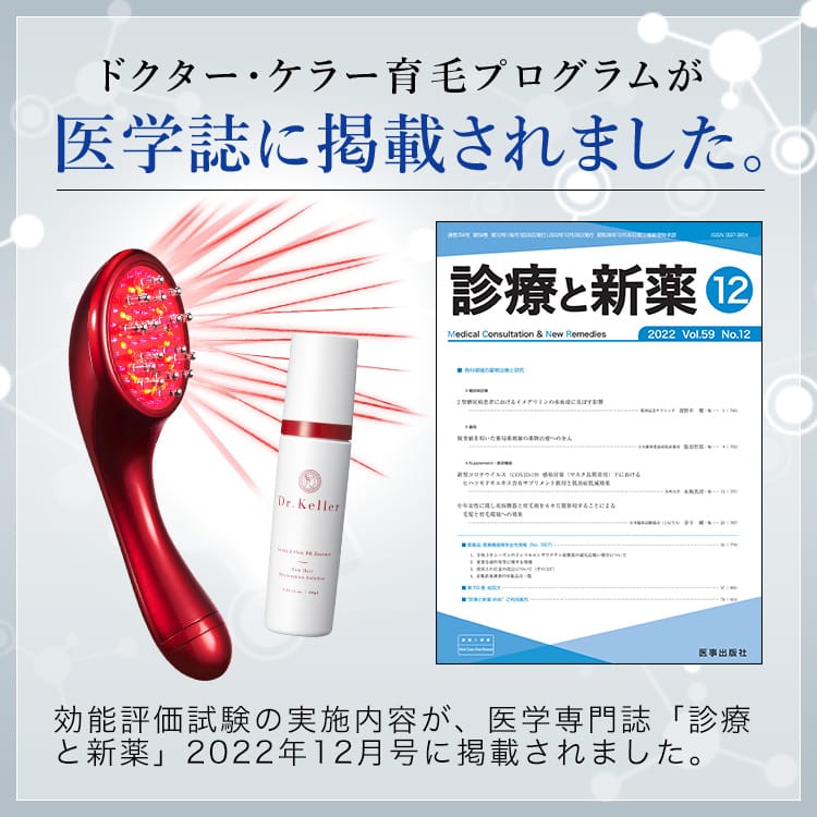 ドクター・ケラー育毛プログラムが医学誌に掲載されまた。